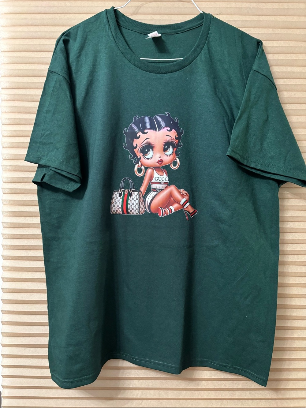 NEW Size XL Dark Green Graphic Tee with Retro Cartoon Print